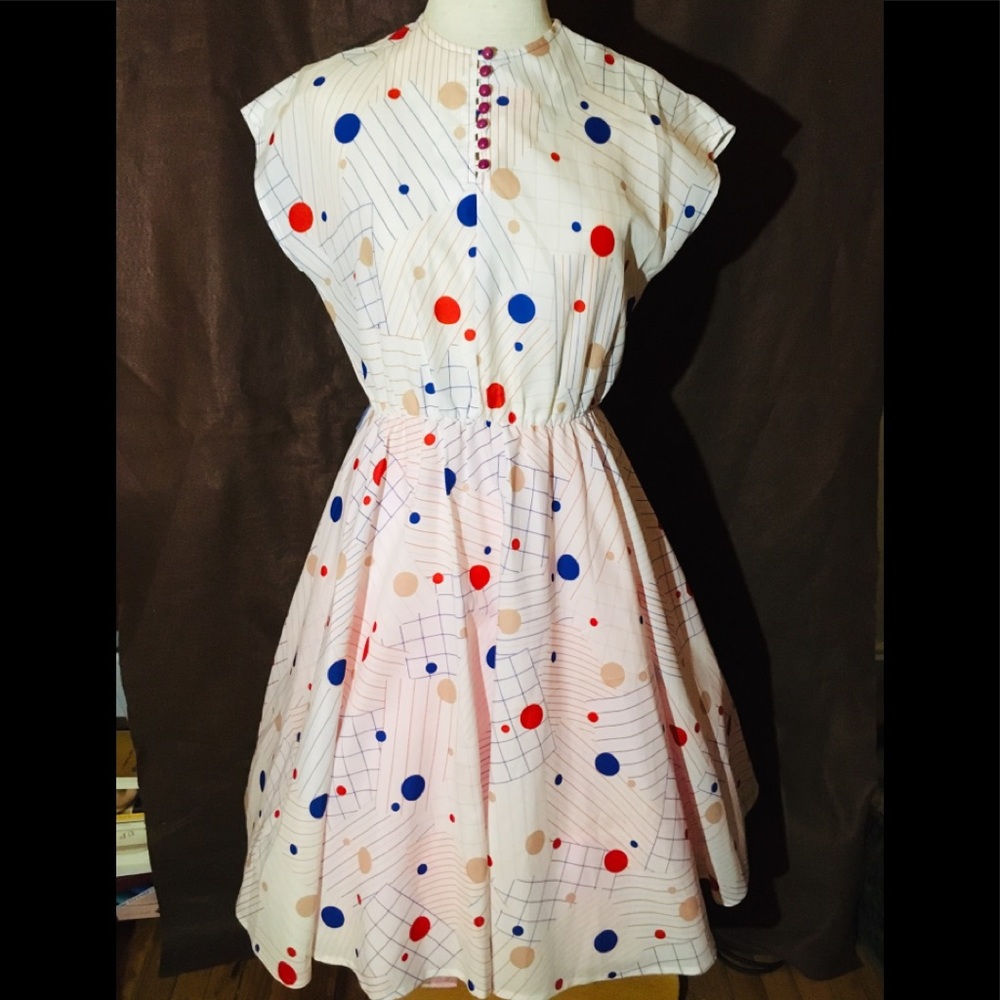 Vintage 1950s rockabilly swing dress size 14